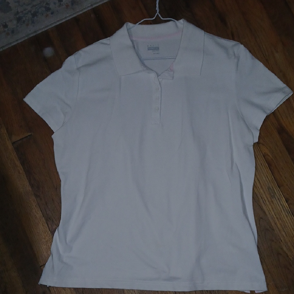 Women's XL White Polo Shirt